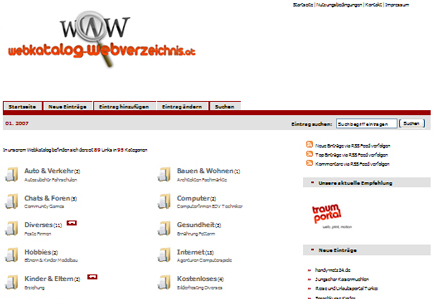 Webkatalog Webverzeichnis Linkliste